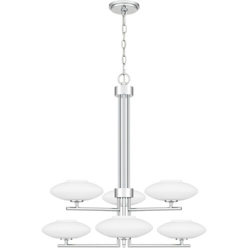 Chenal 6 Light 29 inch Polished Chrome Chandelier Ceiling Light