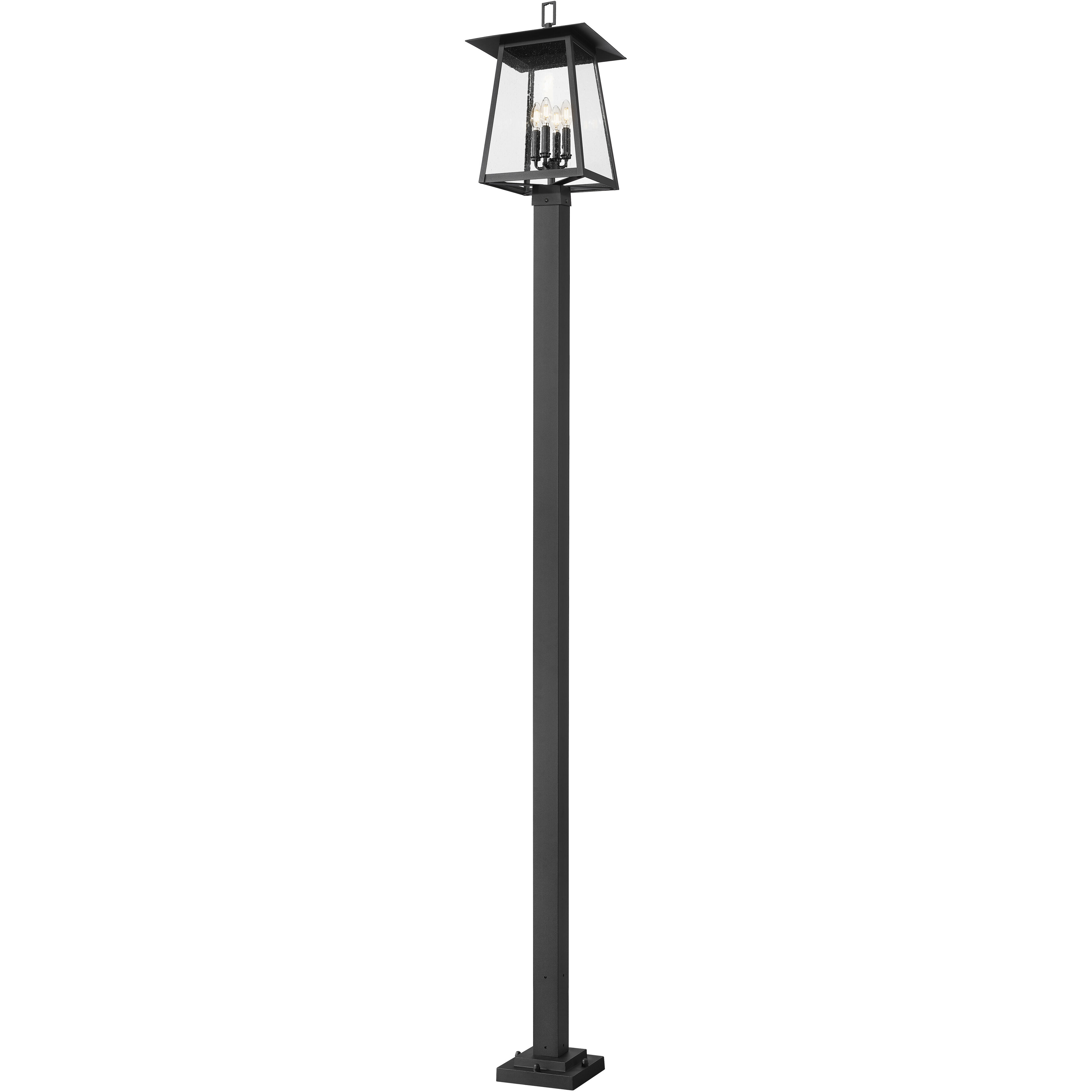 Rainer 4 Light 116.75 inch Black Outdoor Post Mounted Fixture in G9