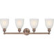 Brookfield 4 Light 32.75 inch Antique Copper Bath Vanity Light Wall Light in White