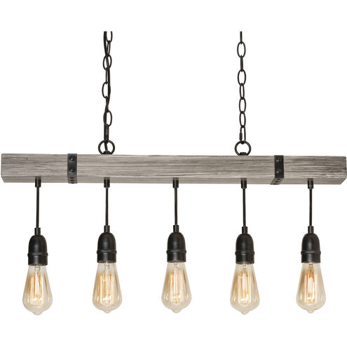 Noah 5 Light 3 inch Distressed Grey Pendant Ceiling Light