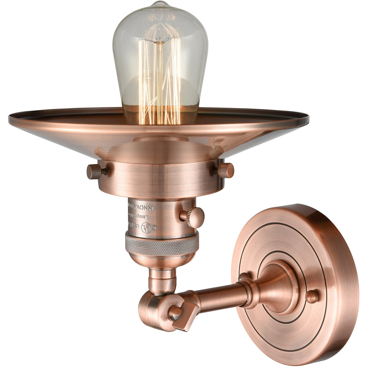 Franklin Restoration Railroad 1 Light 8 inch Antique Copper Sconce Wall Light, Franklin Restoration
