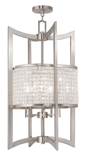 Grammercy 5 Light 17 inch Brushed Nickel Semi Flush Mount Ceiling Light