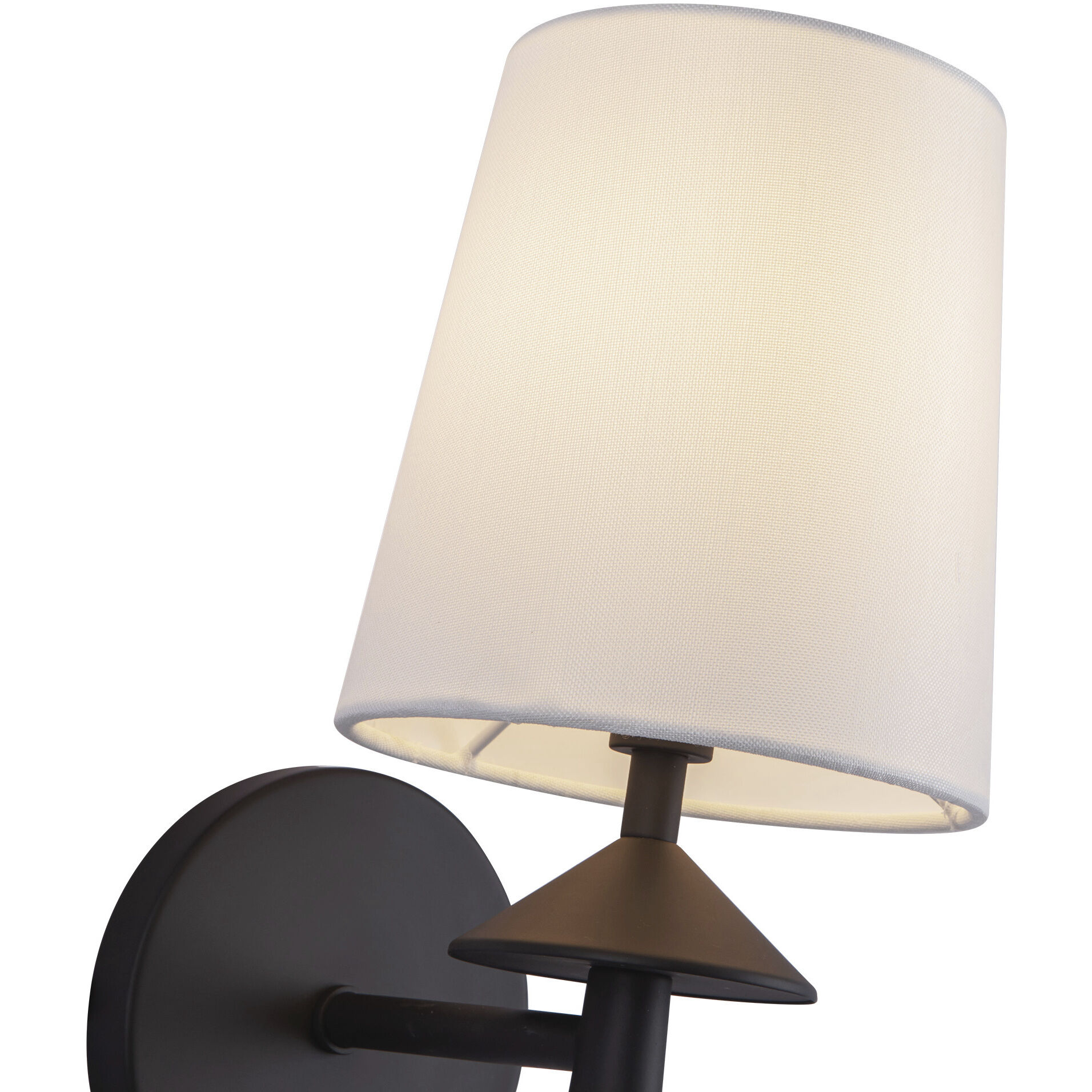 Alora Mood Bridgette Wall/Vanity Light Wall Light in Matte Black, White Linen Shade