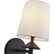 Alora Mood Bridgette Wall/Vanity Light Wall Light in Matte Black, White Linen Shade