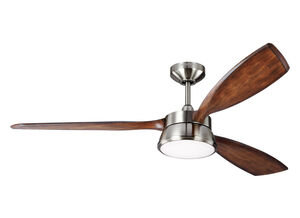 Destin 57 inch Brushed Steel with Koa Blades Ceiling Fan