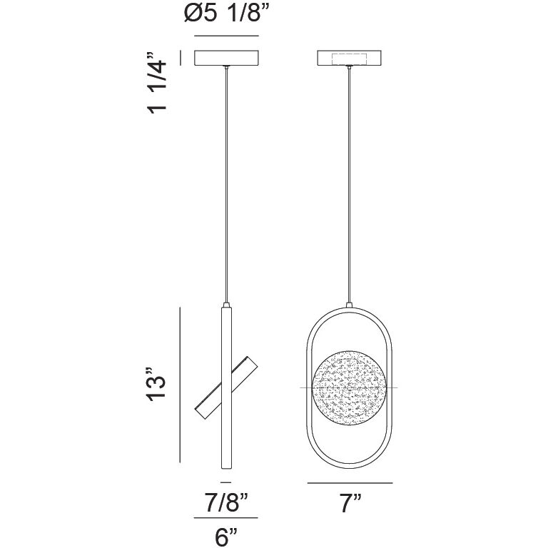 Kennedy LED 6 inch Black Pendant Ceiling Light