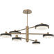 Iris LED 49 inch Novel Brass with Matte Black Mobile Chandelier Ceiling Light