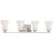 Treme 4 Light 32 inch Brushed Nickel Vanity Light Wall Light