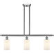 Ballston Clymer 3 Light 36 inch Brushed Satin Nickel Island Light Ceiling Light in Matte White Glass, Ballston