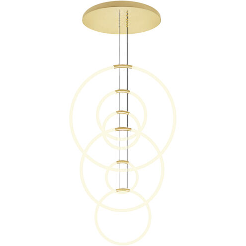 Hoops LED 24 inch Satin Gold Chandelier Ceiling Light