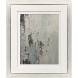 Concrete Planet Gray and Blue and Metallic and White Framed Art