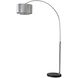 Marilyn 90 inch 9 watt Polished Chrome and Black Arc Floor Lamp Portable Light