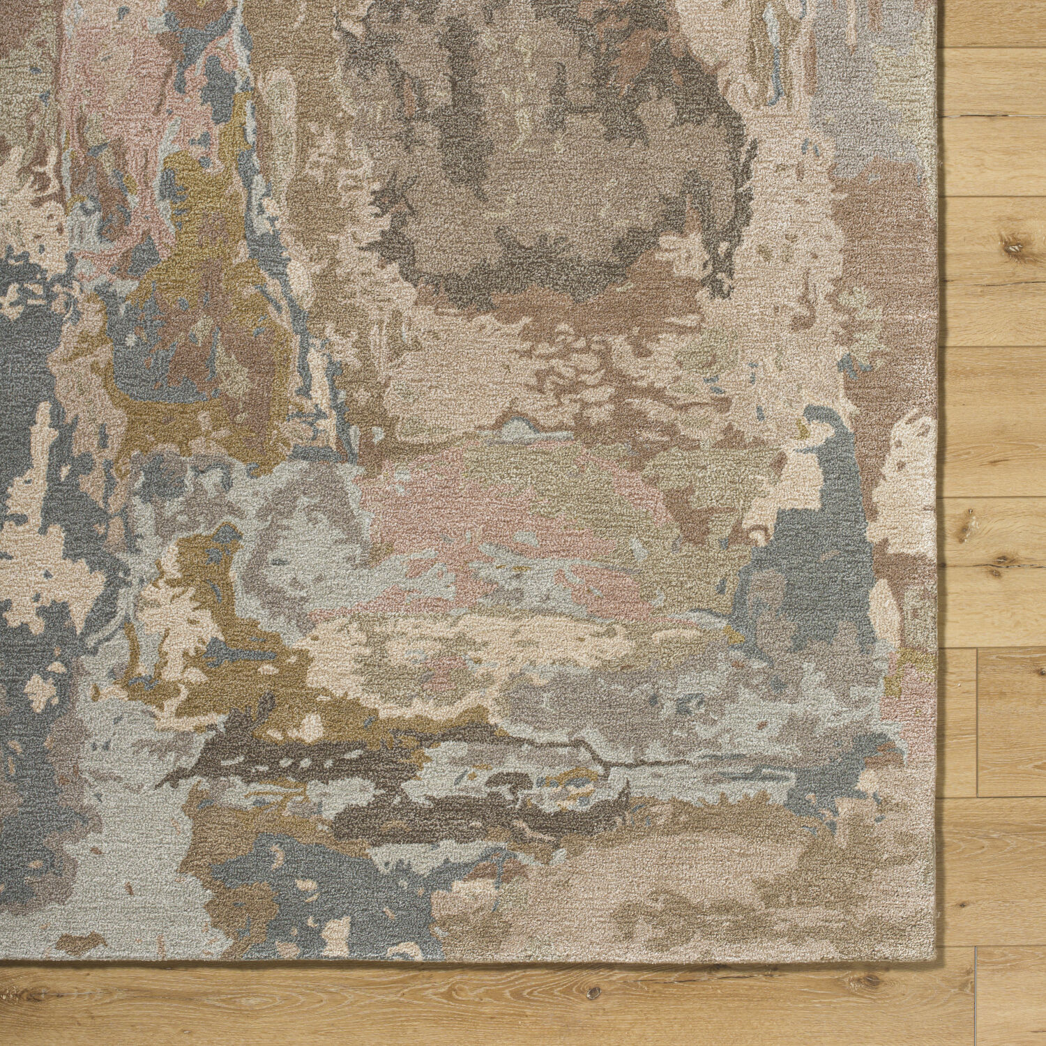 Kavita 96 X 96 inch Warm Grey / Ash / Sage / Light Silver Handmade Rug in 8 Ft Round