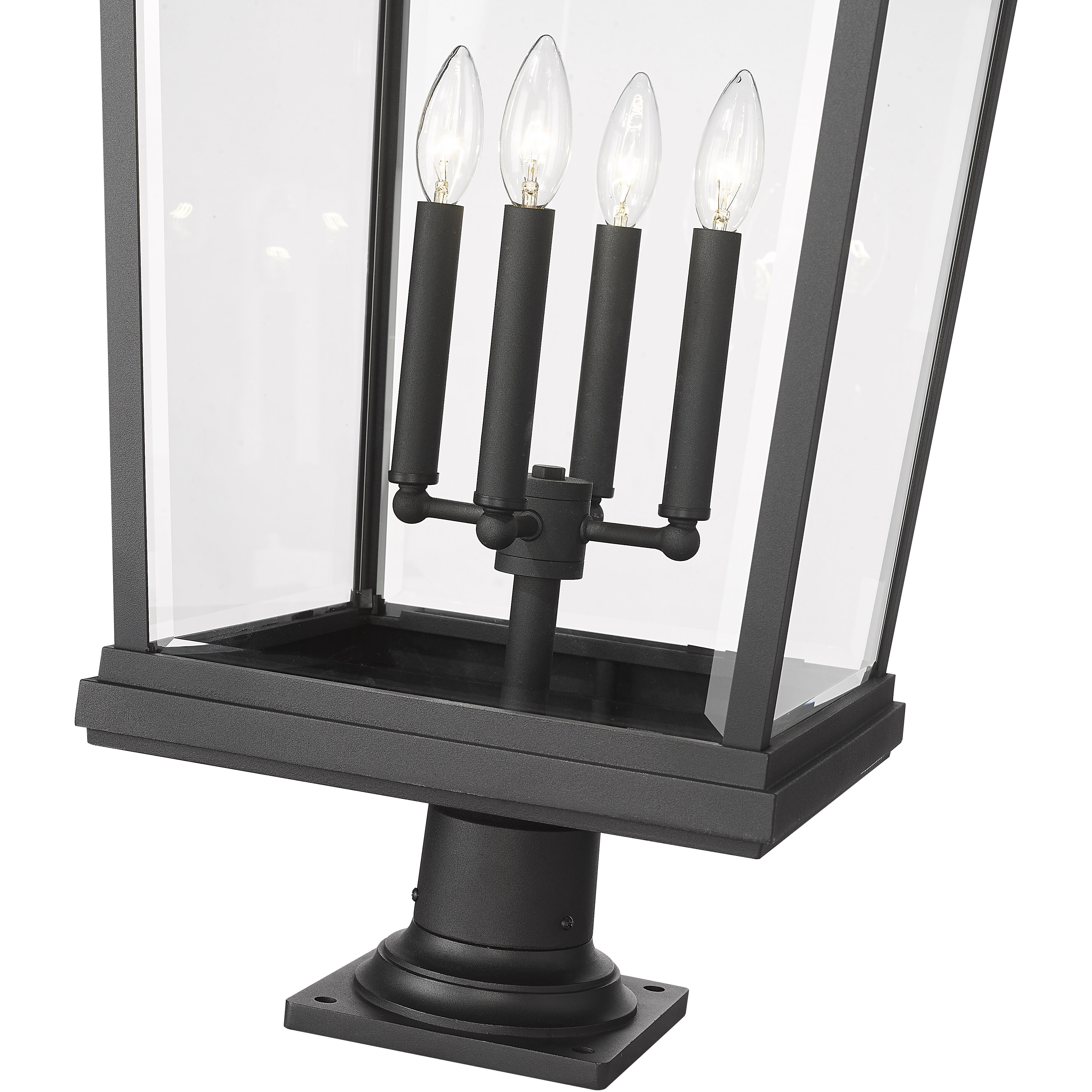 Beacon 4 Light 33 inch Black Outdoor Pier Mounted Fixture