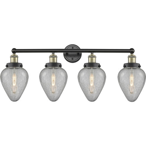 Geneseo 4 Light 33 inch Black Antique Brass Bath Vanity Light Wall Light