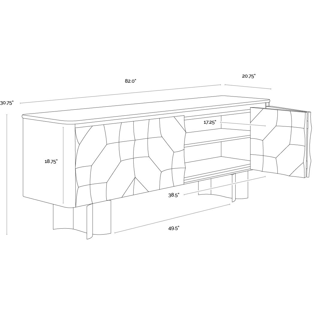 Lautrec 82 X 20.75 inch Cream / Antique Brass Sideboard