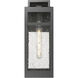 Ridgeway 1 Light 15.13 inch Matte Black Outdoor Sconce in Seedy Glass