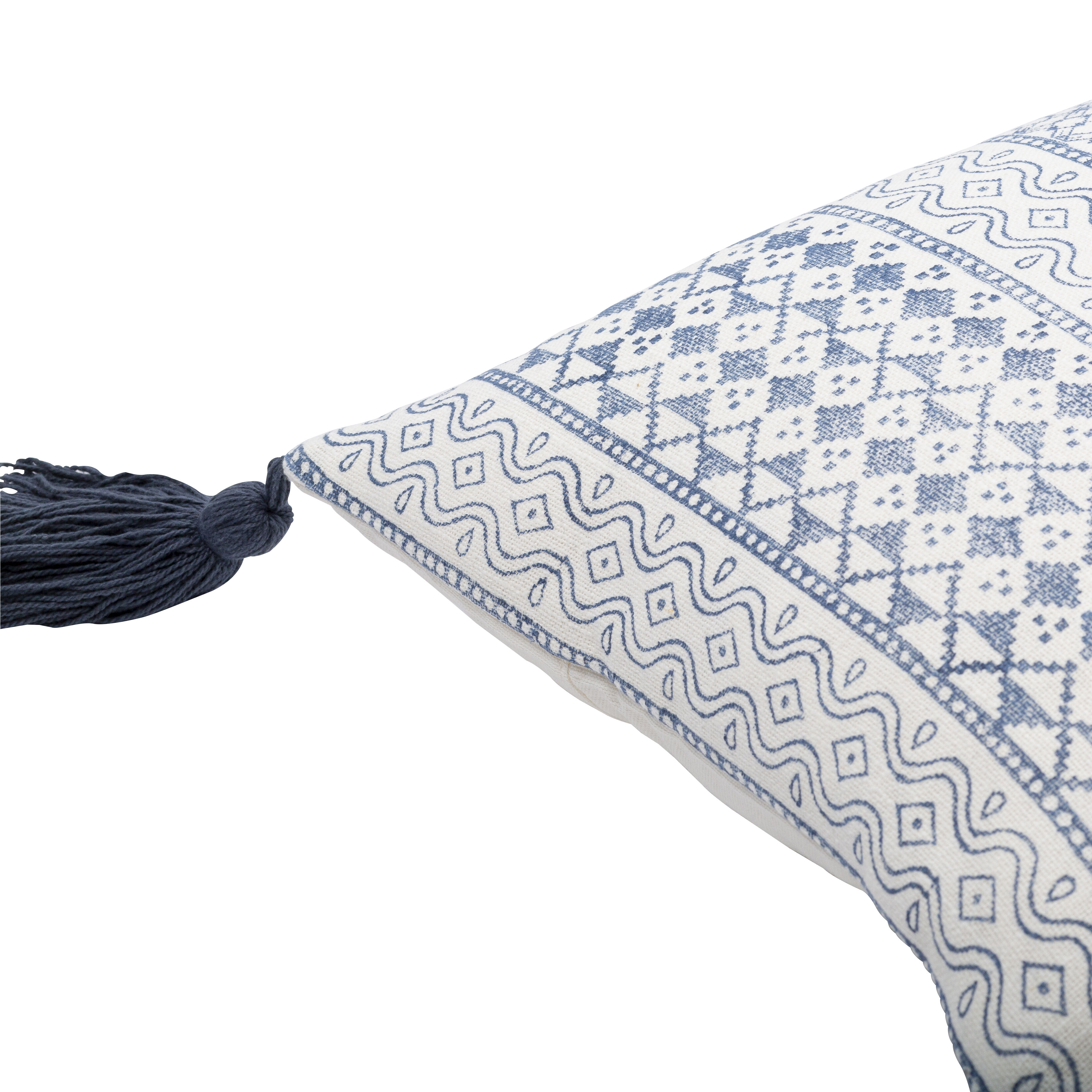 Janya 32 inch Dark Blue Pillow Kit, Lumbar