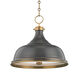 Metal No.1 3 Light 18 inch Aged/Antique Distressed Bronze Pendant Ceiling Light