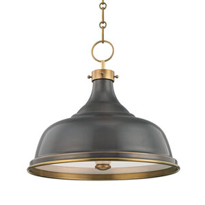 Metal No. 1 3 Light 18 inch Aged Bronze and Antique Distressed Bronze Pendant Ceiling Light