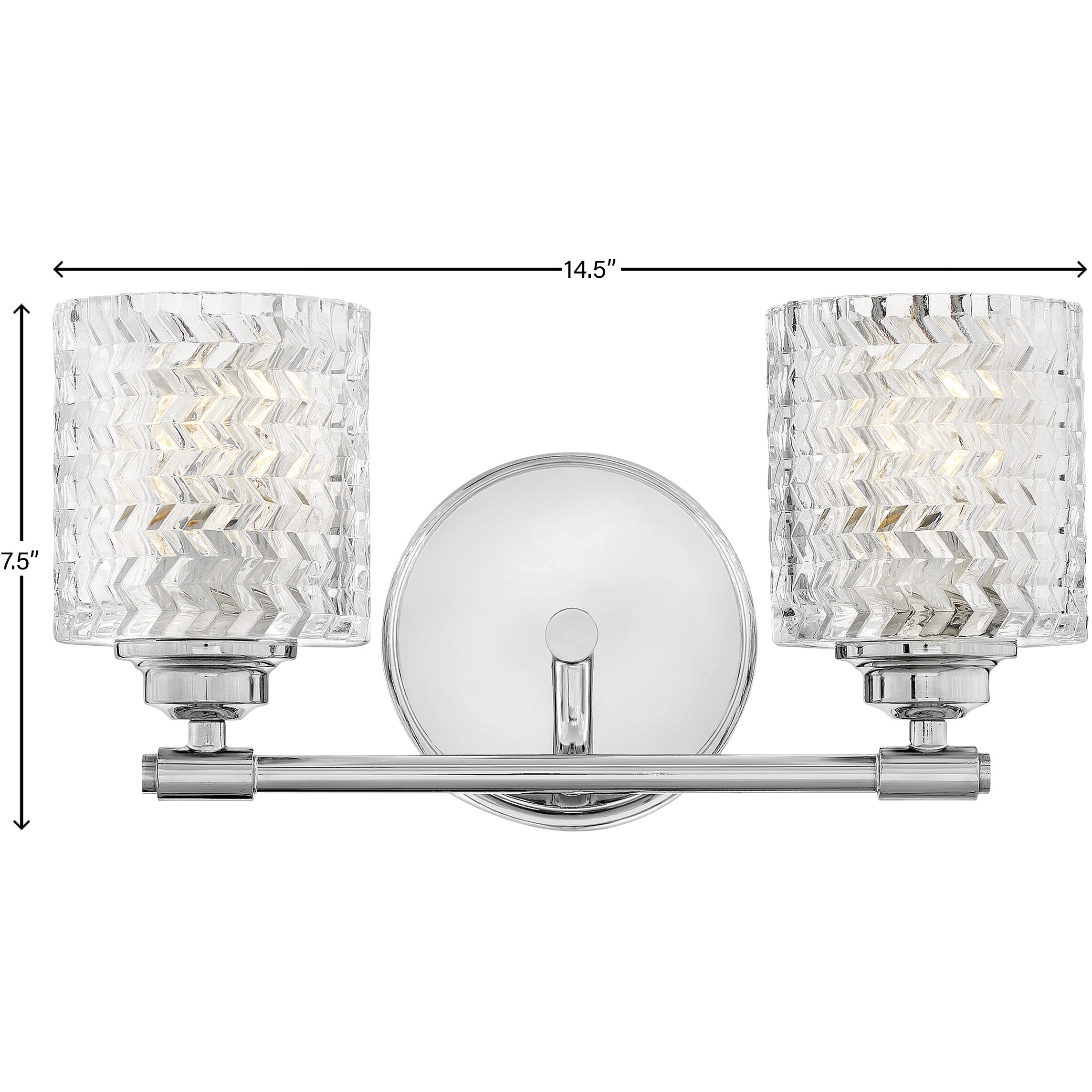Elle 2 Light 14.5 inch Chrome Vanity Light Wall Light