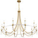 Mayfair 10 Light 45 inch Warm Brass with Chrome Accents Chandelier Ceiling Light