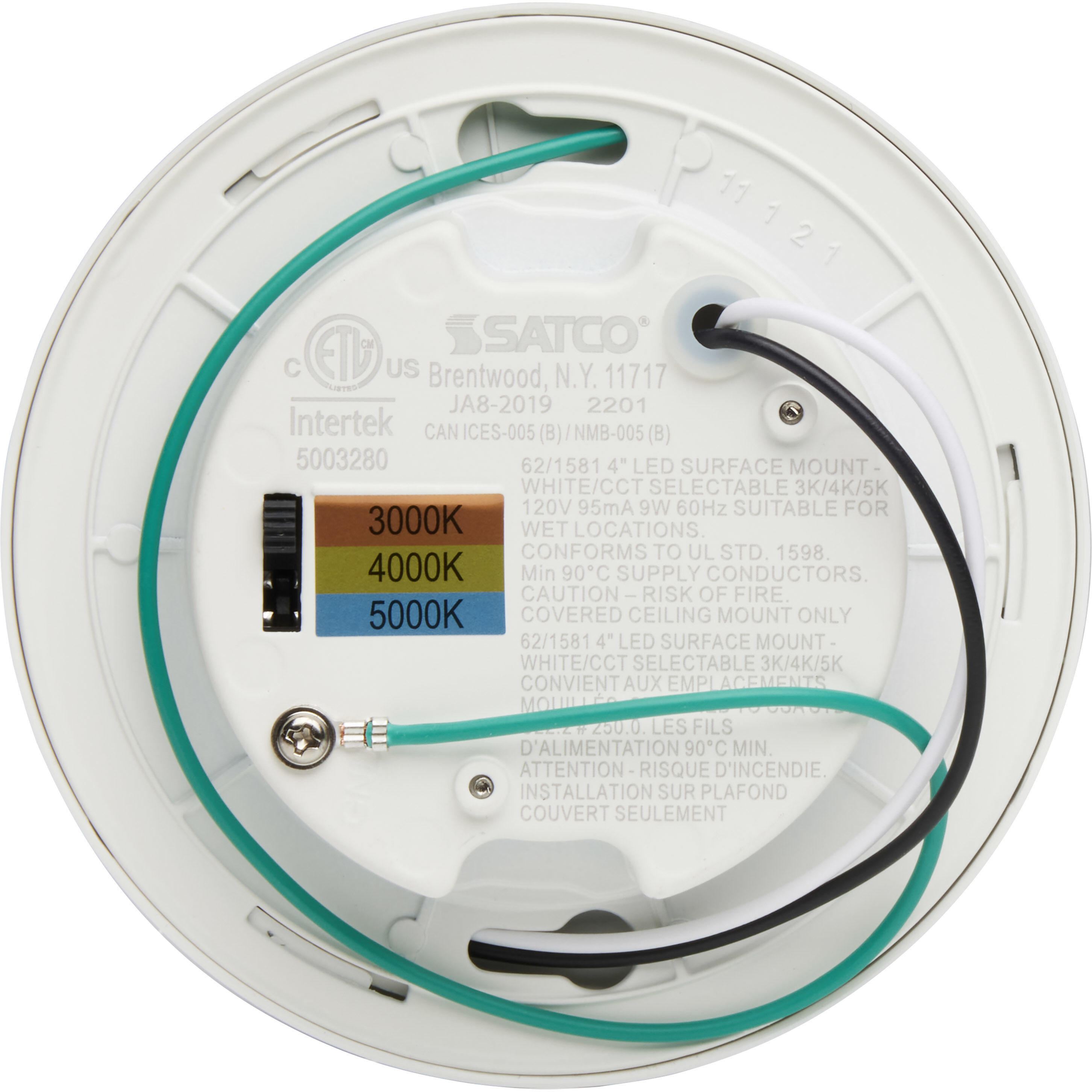 ColorQuick LED 5 inch White Close-to-Ceiling Ceiling Light, Edge Lit