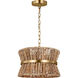 Drew & Jonathan Thurlo 2 Light 14 inch Satin Brass Hanging Shade Pendant Ceiling Light