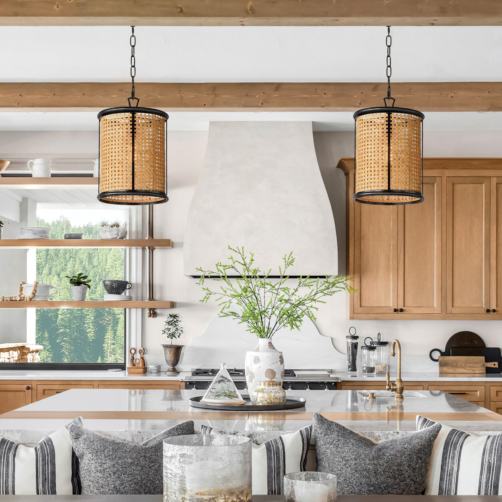 Cane 1 Light 10 inch Black Single Pendant Ceiling Light