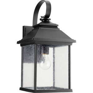 Pearson 1 Light 18 inch Noir Outdoor Wall Lantern, Clear Seeded