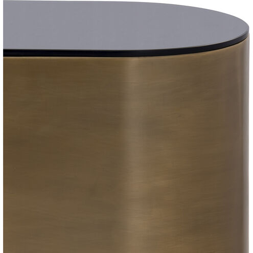 Pebble 21 X 18 inch Antique Brass with Black Accent Table