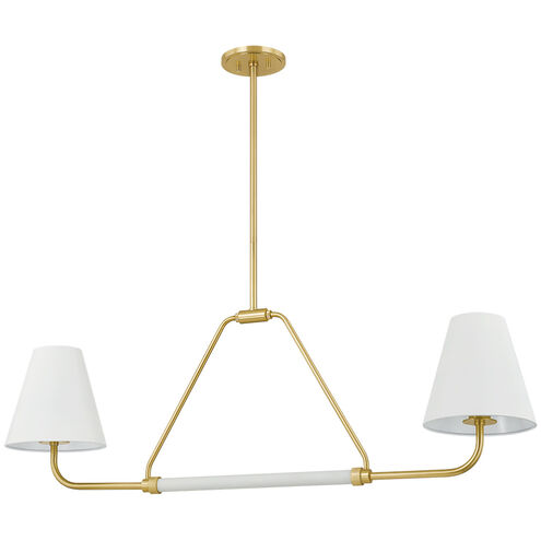 Georgann 2 Light 48 inch Aged Brass/Soft White Linear Ceiling Light