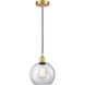 Edison Athens LED 8 inch Satin Gold Mini Pendant Ceiling Light