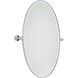 Pivot Mirrors 36 X 27 inch Chrome Mirror, Oval Beveled