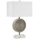 Applique 27.25 inch 150 watt Gray and Clear with Antique Brass Table Lamp Portable Light
