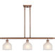 Ballston Dayton LED 36 inch Antique Copper Island Light Ceiling Light in White Glass, Ballston