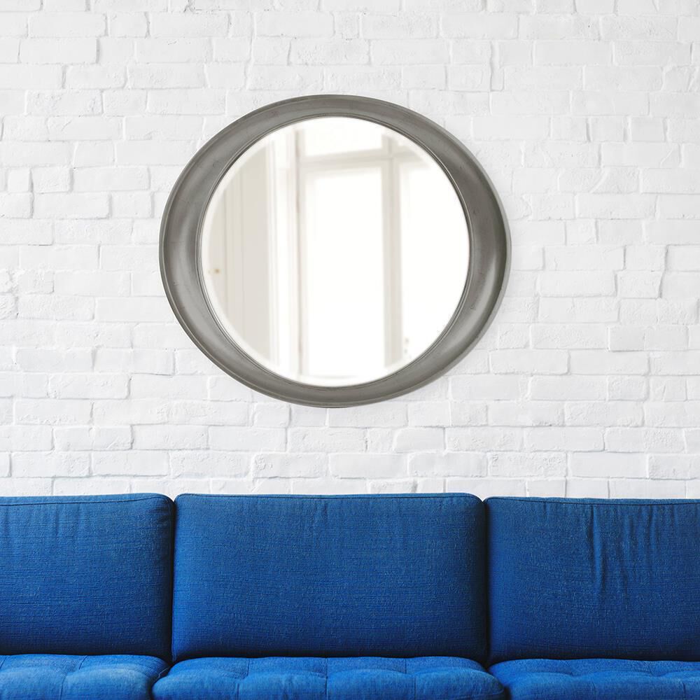 Ellipse 39 X 35 inch Glossy Nickel Wall Mirror