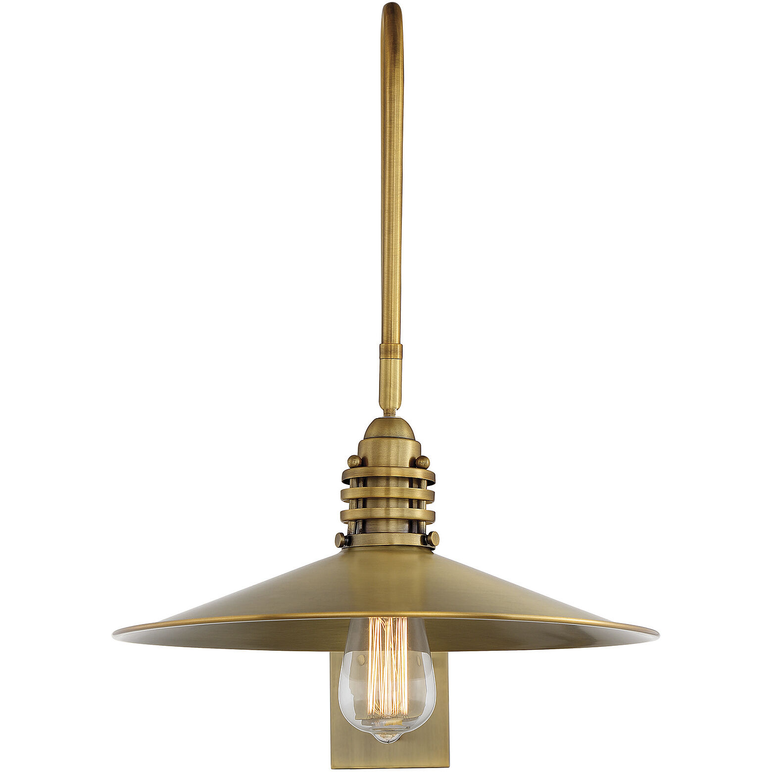 Wheaton 38 inch 60 watt Warm Brass Adjustable Wall Sconce Wall Light