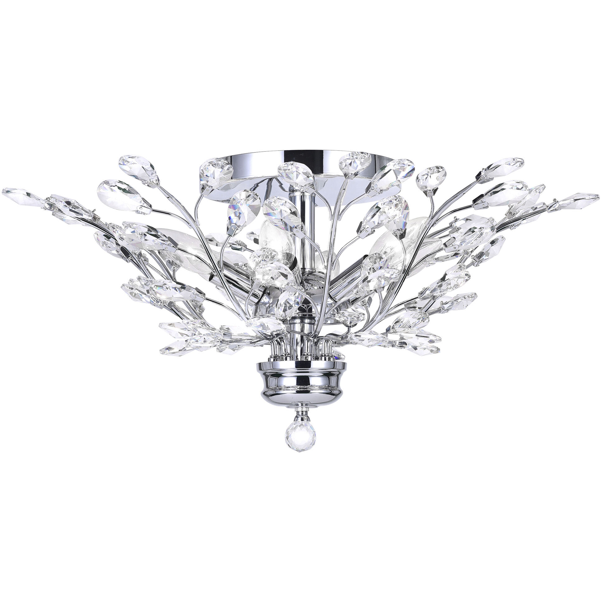 Ivy 6 Light 22 inch Chrome Flush Mount Ceiling Light