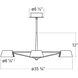 Ray LED 35.75 inch Oxide Red and Opal White Chandelier Ceiling Light