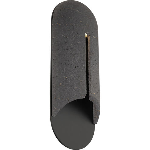 Clog LED 22 inch Bassalt Stone and Black Outdoor Wall Lighting in 3500K