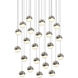 Grapes LED 26 inch Satin Nickel Cluster Pendant Ceiling Light in White Glass