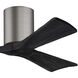 Atlas Irene-3H 42 inch Brushed Pewter with Matte Black Blades Ceiling Fan, Flush Mounted