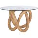 Knotty 54 X 54 inch Natural with Clear Dining Table