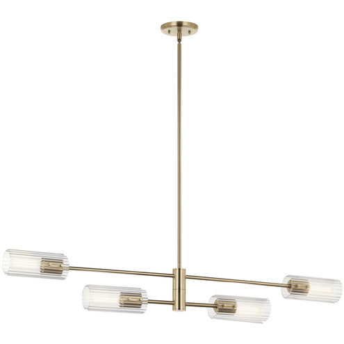 Velestino 4 Light 47.5 inch Champagne Bronze Linear Chandelier Ceiling Light