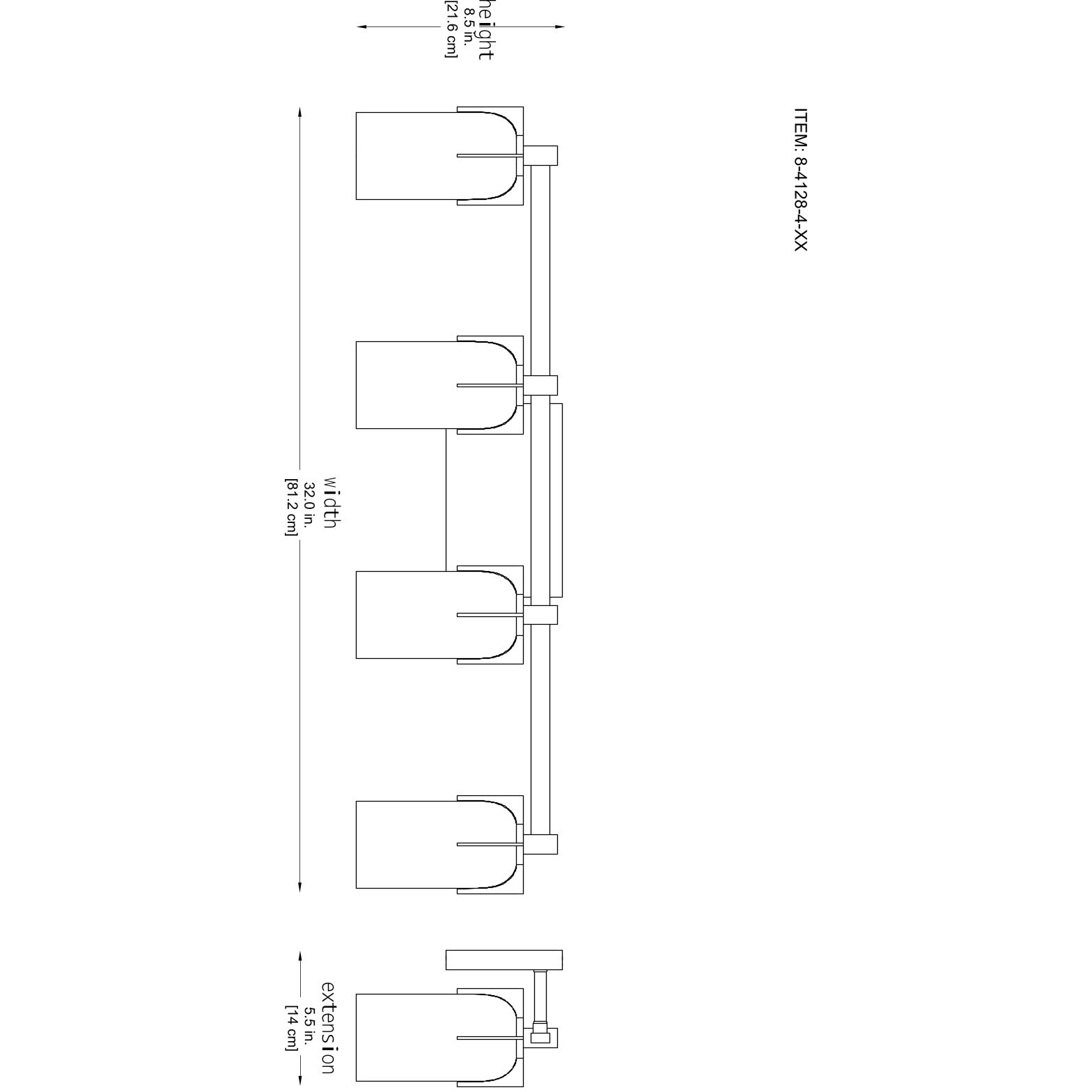 Caldwell 4 Light 32 inch Warm Brass Bathroom Vanity Light Wall Light