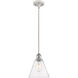 Ballston Cone LED 8 inch White and Polished Chrome Mini Pendant Ceiling Light in Seedy Glass