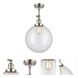 Franklin Restoration XX-Large Beacon LED 12 inch Polished Nickel Semi-Flush Mount Ceiling Light in Clear Glass, Franklin Restoration