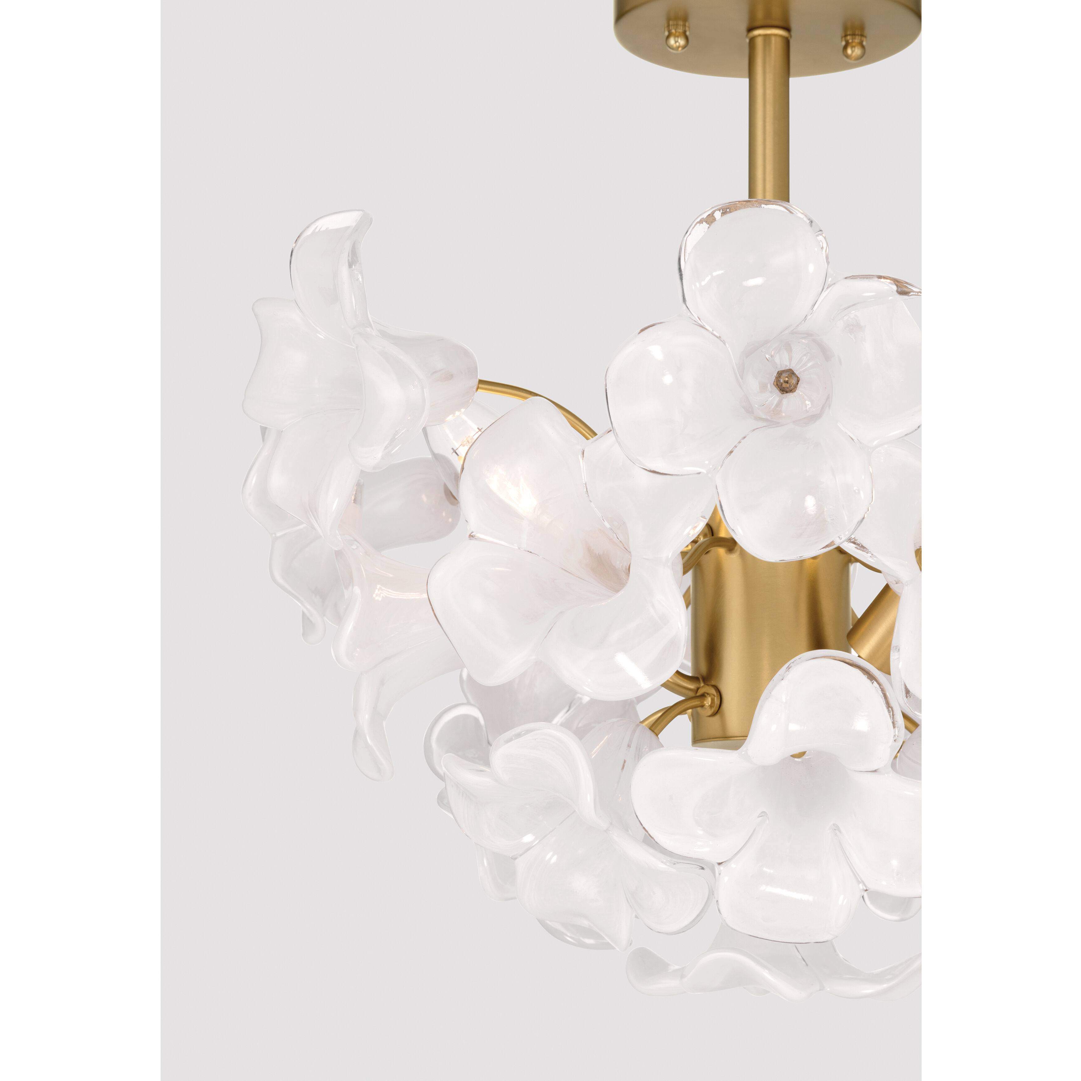 Bloome 3 Light 16.75 inch Legacy Brass Semi-Flush Mount Ceiling Light