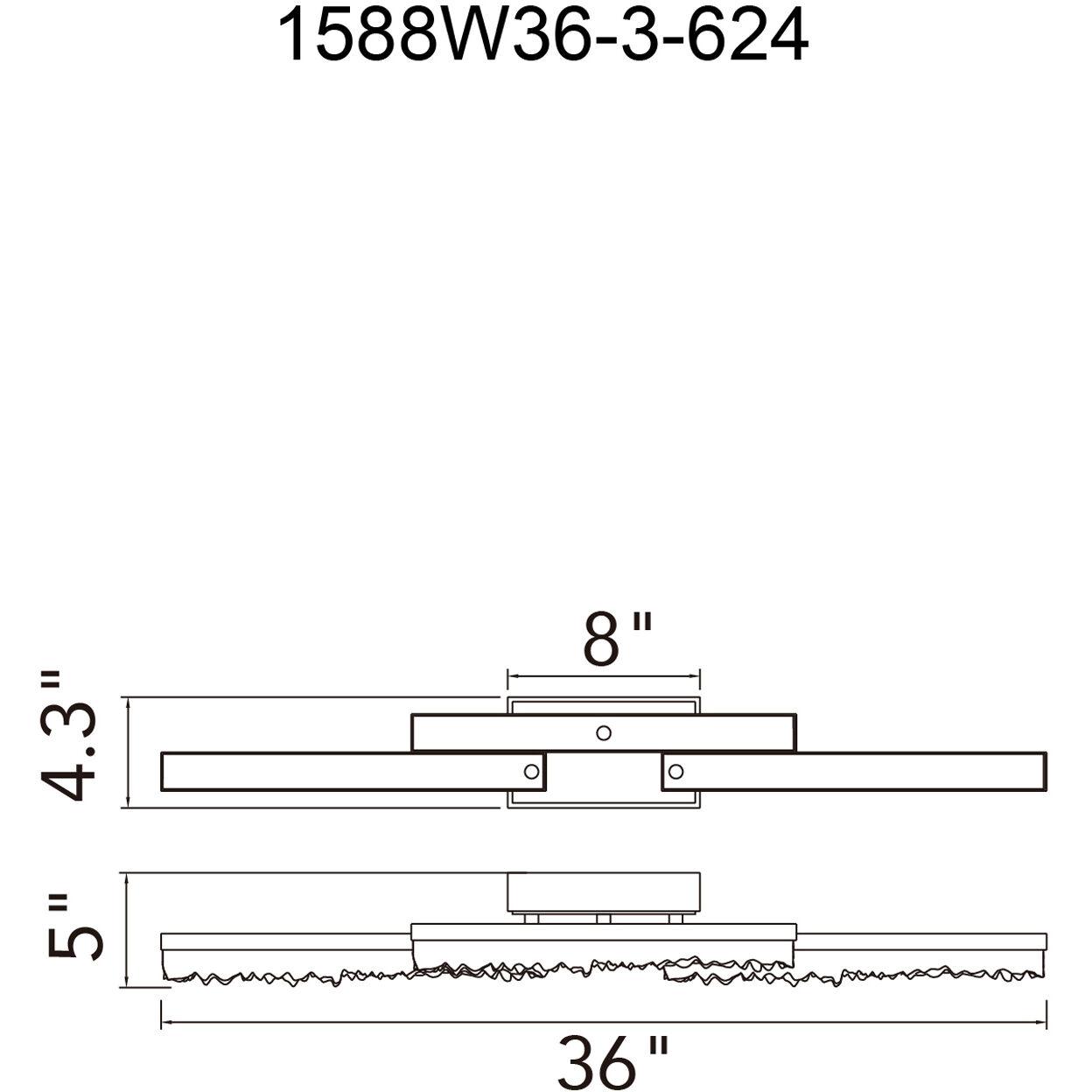Stagger LED 36 inch Brass Vanity Light Wall Light